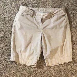 Ann Taylor Loft Khaki Bermuda Shorts